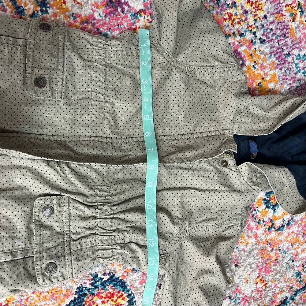 Baby Gap 100% Cotton Olive Green Anorak Jacket with Polka Dots,‎ Size 5